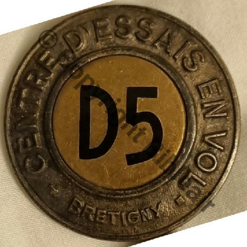 BRETIGNY NH CEV Badge D5  AB.P Attac a vis Dos lisse 42mm 1946 Src.marc8365 25Eur03.24 